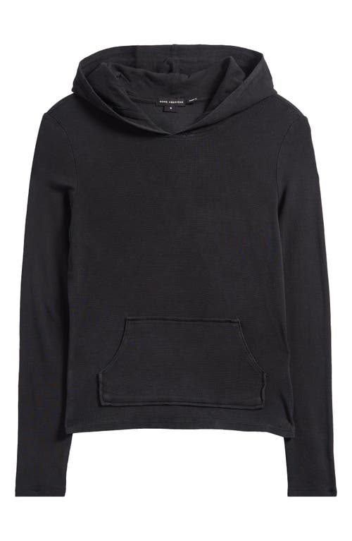 Shop Good American Jeanius Rib Hoodie In Black001