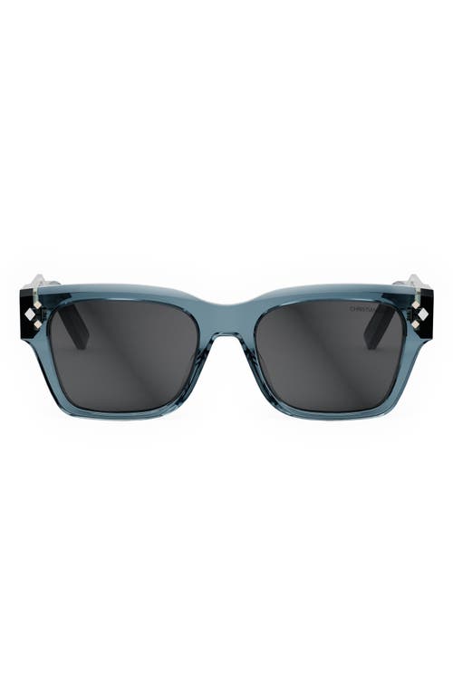 Dior Men's Cd Diamond S2i 54mm Geometric Sunglasses In Shiny Blue/smoke