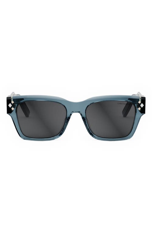 Shop Dior Cd Diamond S2i 54mm Square Sunglasses In Shiny Blue/smoke