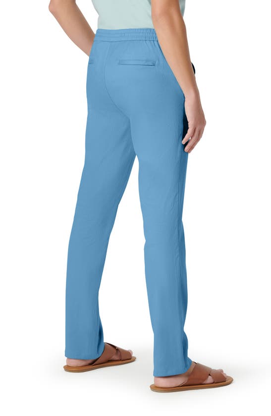 Shop Bugatchi Stretch Cotton & Linen Pants In Air Blue