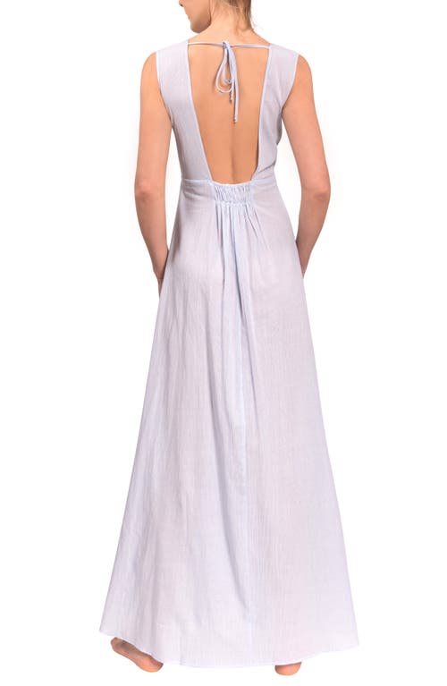 Shop Everyday Ritual Amelia Long Nightgown In Blue Whisper