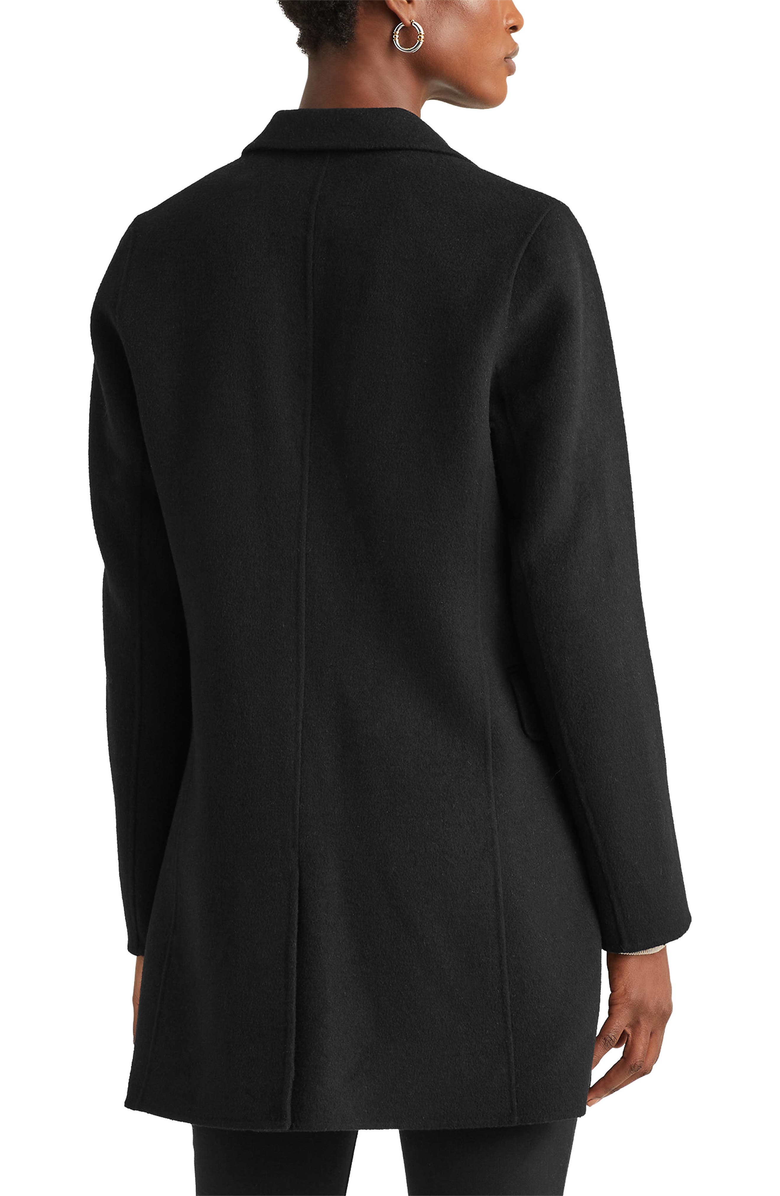 One-Button Double Face Wool Blend Coat 