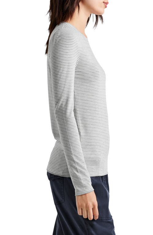 Shop Splendid Stripe Long Sleeve T-shirt In Tawny/heather Fog Stripe