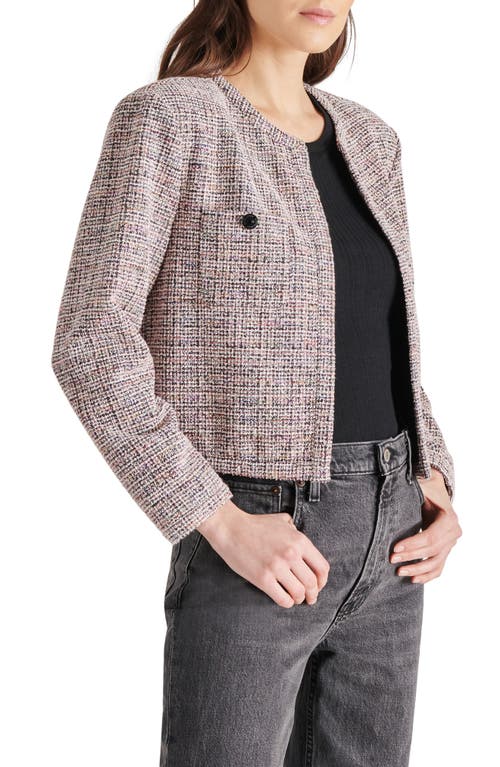 Shop Steve Madden Manon Tweed Crop Jacket In Multi Purple