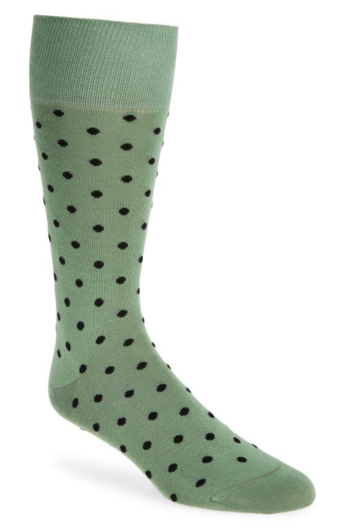 Shop Paul Smith Fernando Polka Dot Cotton Blend Dress Socks In Emerald