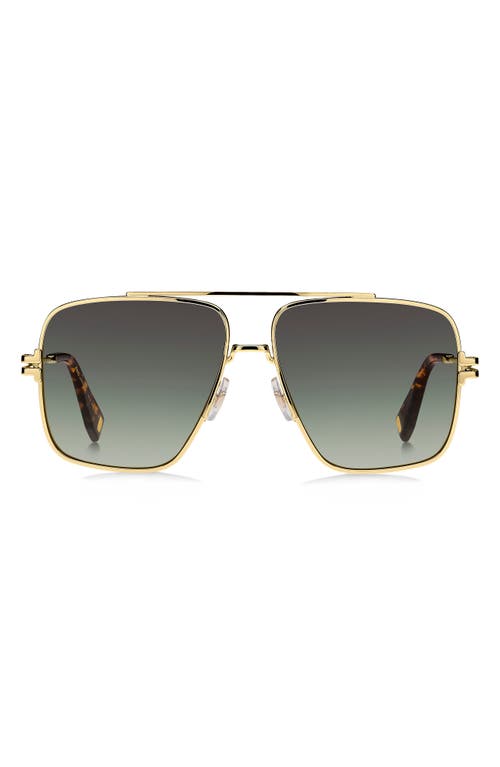Marc Jacobs 59mm Gradient Square Sunglasses with Chain in Gold Havana/Gray Green at Nordstrom