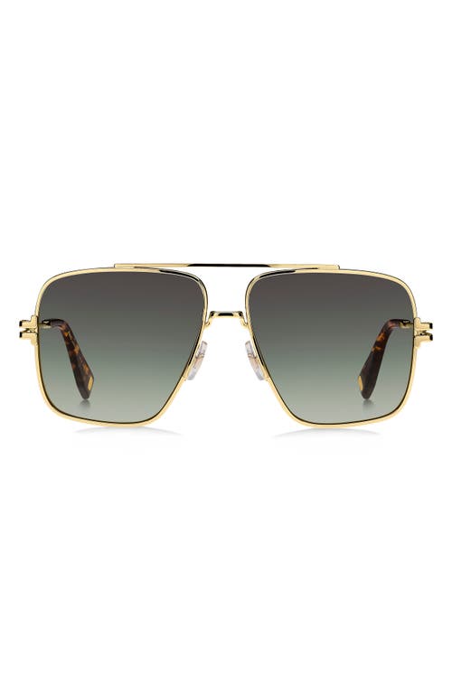 Shop Marc Jacobs 59mm Gradient Square Sunglasses With Chain In Gold Havana/gray Green