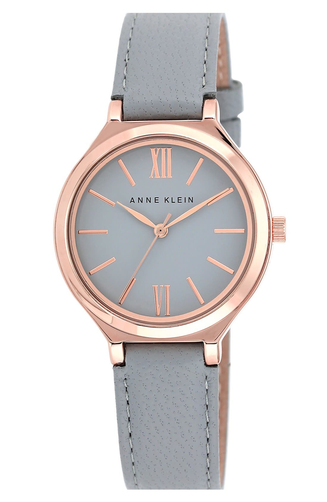 Anne Klein Round Leather Strap Watch Nordstrom