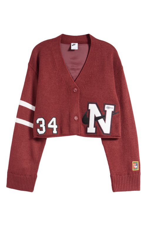 Shop Nike X Yoon Ahn Sportswear Crop Cardigan In Dark Team Red/phantom