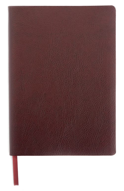 Royce New York Personalized Leather Journal In Burgundy- Silver Foil