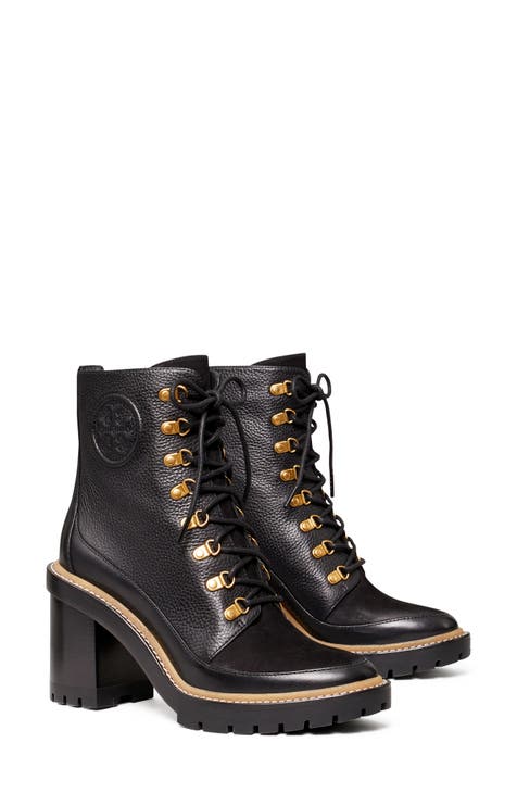Tory Burch Miller Mixed Materials Lug Sole Boot | Nordstrom