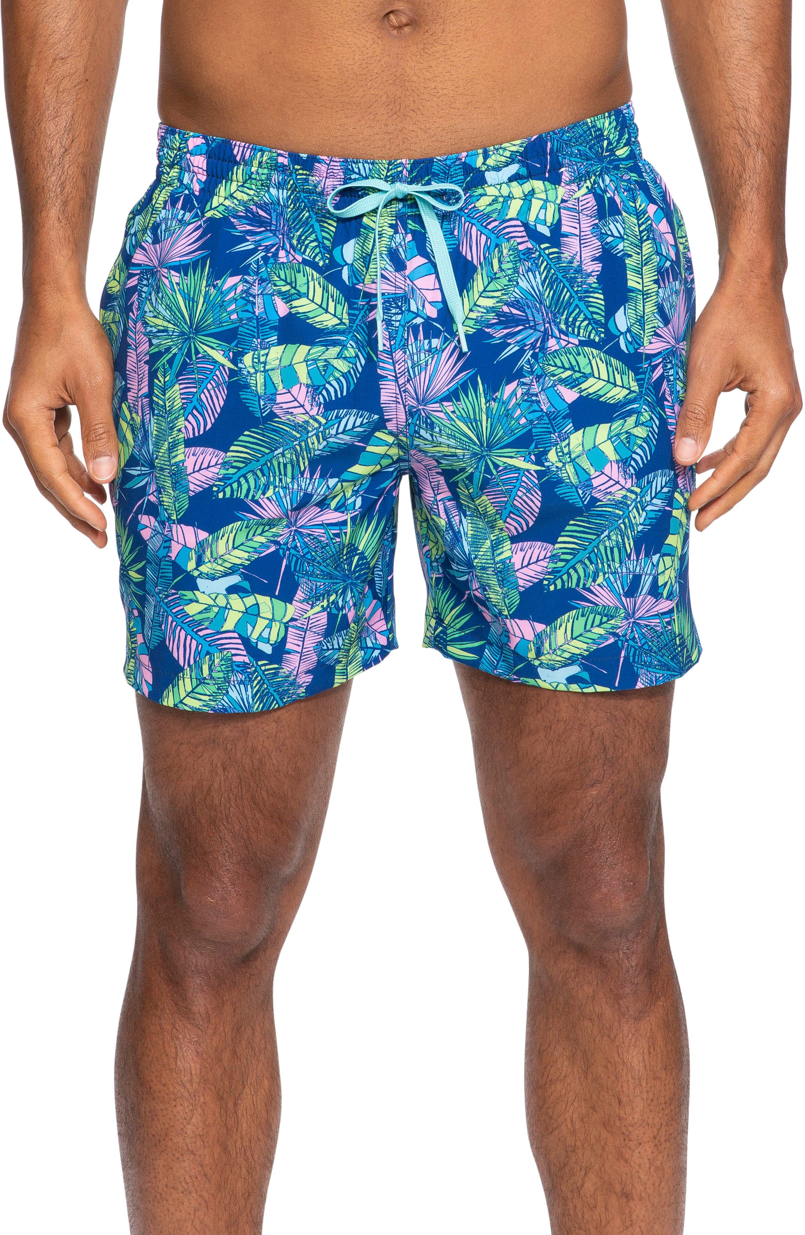 Chubbies Leaf Of The Parties Print Swim Trunks, Blue