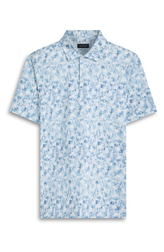 Shop Bugatchi Victor Ooohcotton® Palm Tree Print Polo In Azure