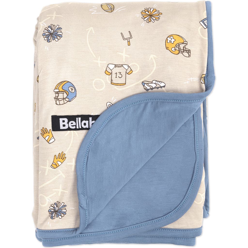 Bellabu Bear Kids' Football Print Reversible Blanket In Beige