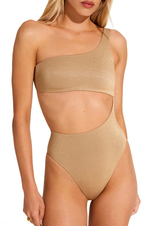 Shop Vitamin A ® Aden Cutout One-shoulder One-piece Swimsuit In Golden Glow