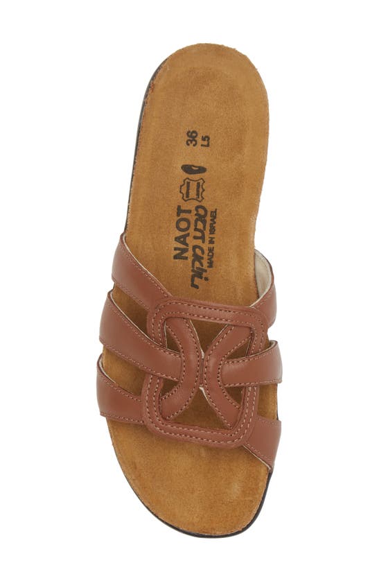 Naot Liv Slide Sandal In Caramel Leather