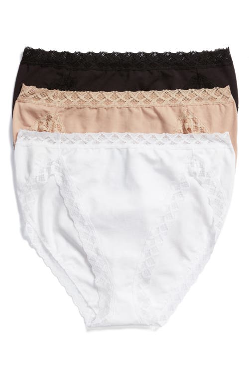 Natori Bliss French Cut 3-pack Brief 152058mp In Black/cafe/white