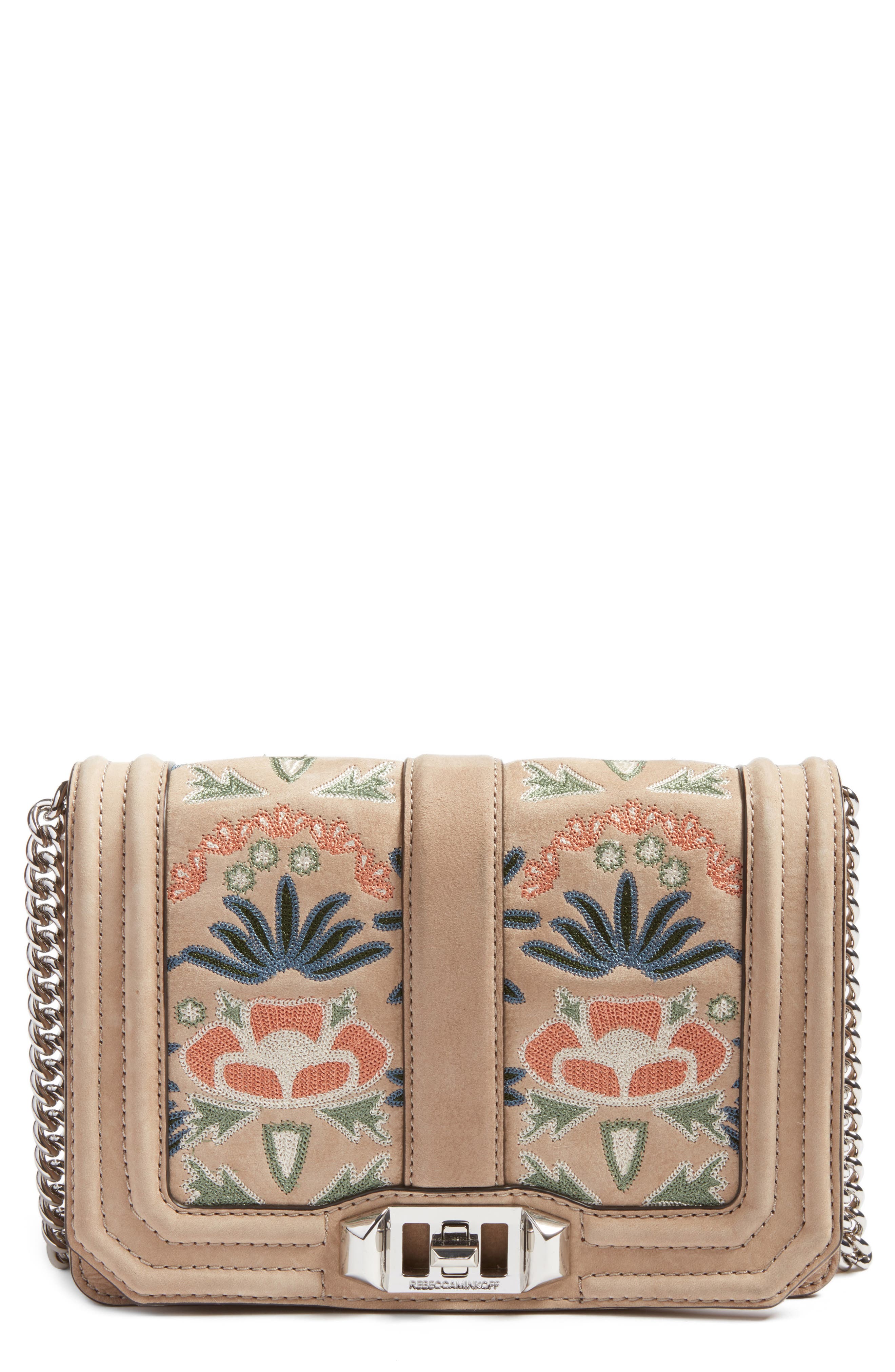 Rebecca Minkoff Small Love Embroidered Nubuck Crossbody Bag (Nordstrom