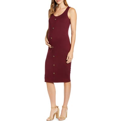 Fourteenth Place Maternity Tank Dress, Burgundy