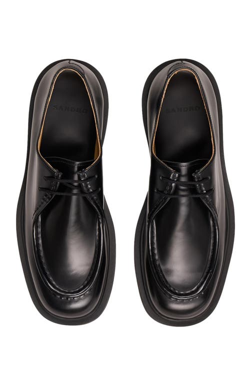 Shop Sandro Patent Leather Derbies In Black