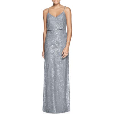 After Six Metallic Lace Two-Piece Gown, Metallic