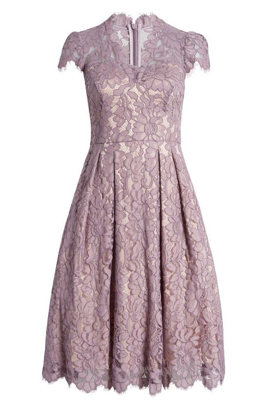 Shop Eliza J Lace Fit & Flare Cocktail Dress In Lavender