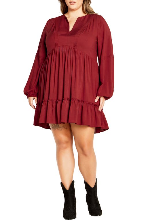 City Chic Alinda Long Sleeve Dress In Shiraz