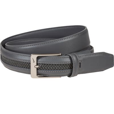 Nike G-Flex Woven Leather Belt, Dk Grey