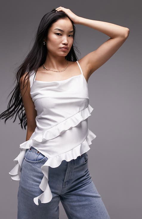 Asymmetric Ruffle Camisole