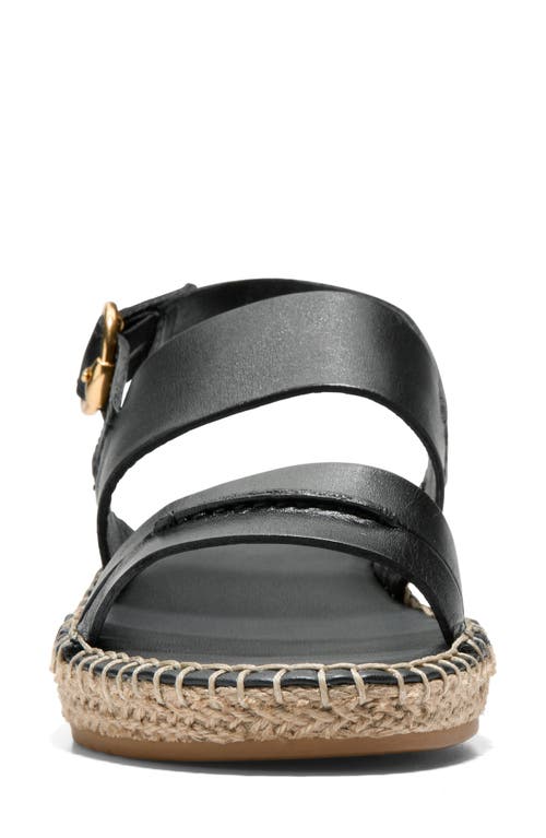 Cole Haan Women's Cloudfeel Tilden Flat Sandals In Black Leather