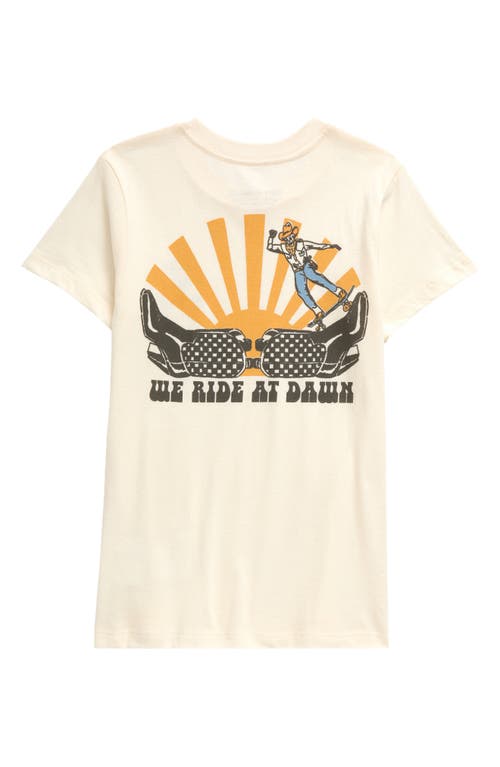 Shop Tiny Whales Kids' Dawn Rides Cotton Graphic T-shirt In Natural