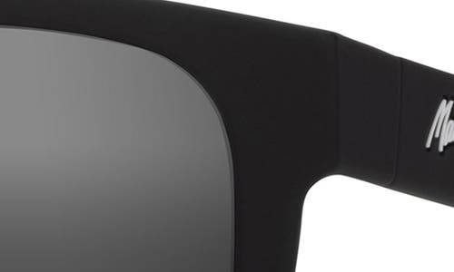 Maui Jim Puakea 57mm Polarizedplus2® Square Sunglasses In Matte Black
