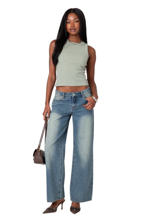 Edikted Standard Ribbed Tank Top In Sage