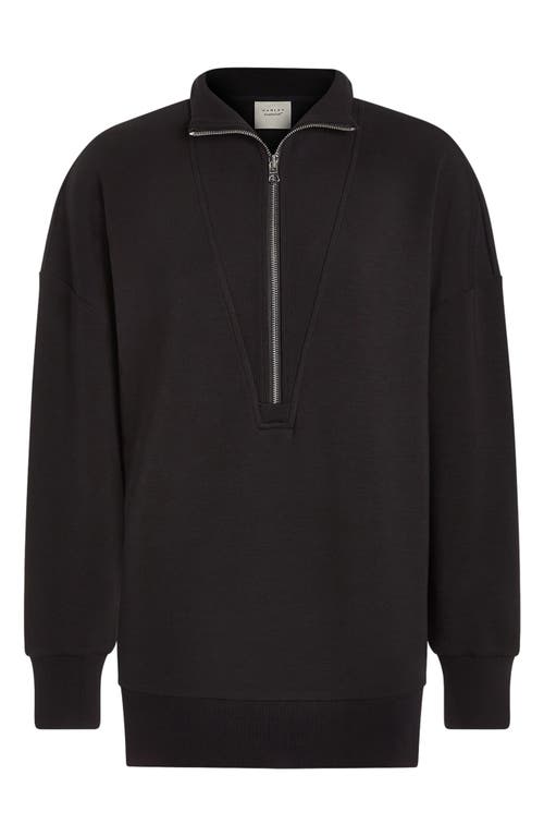 Shop Varley Masie Long Half Zip Sweatshirt In Black