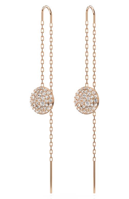 Swarovski White, Rhodium Plated Or Rose-gold Tone Meteora Drop Earrings In Rose Gold