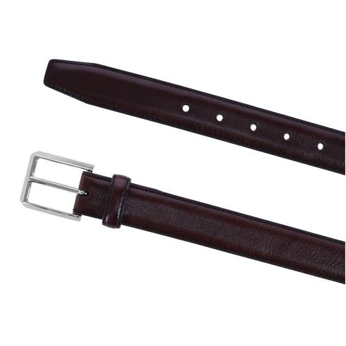 Shop Trafalgar 30mm Pebble Grain Leather Belt With Silver Buckle In Brown