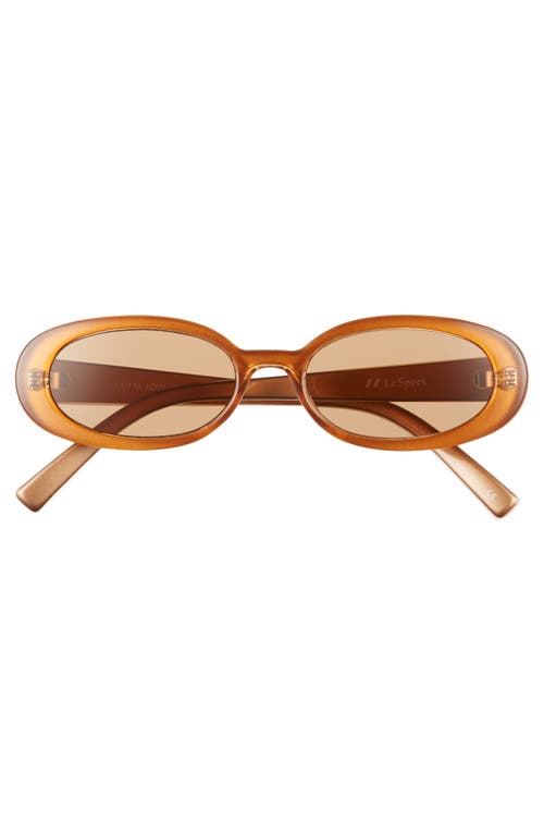 Shop Le Specs Outta Love 51mm Oval Sunglasses In Caramel