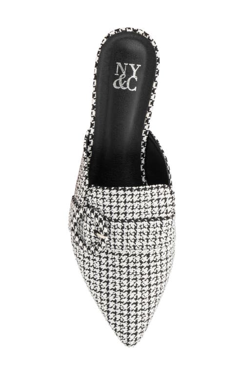 New York And Company Olga Houndstooth Mule In Black/white