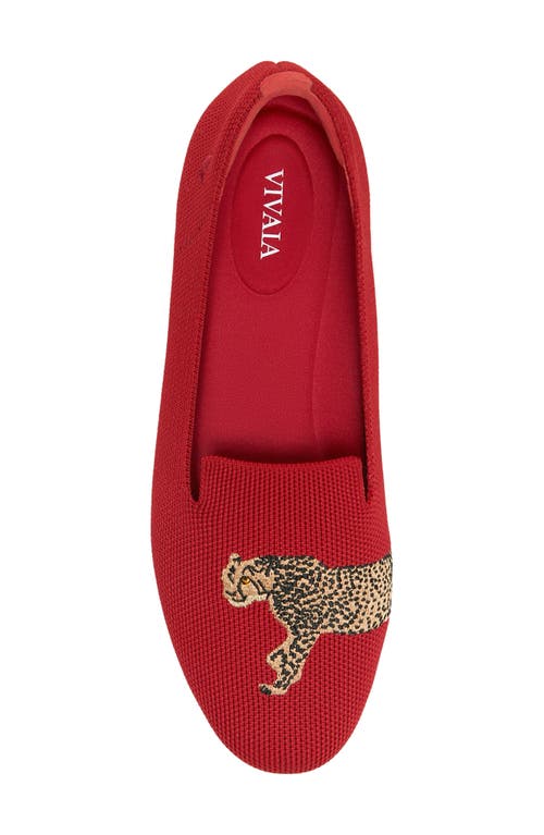 Shop Vivaia Audrey Knit Flat In Ruby Red Cheetah