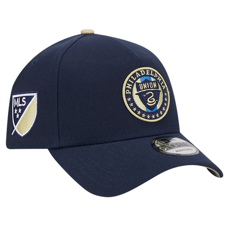 New Era Navy Philadelphia Union 2024 Kick Off Collection 9forty A-frame Adjustable Hat In Blue