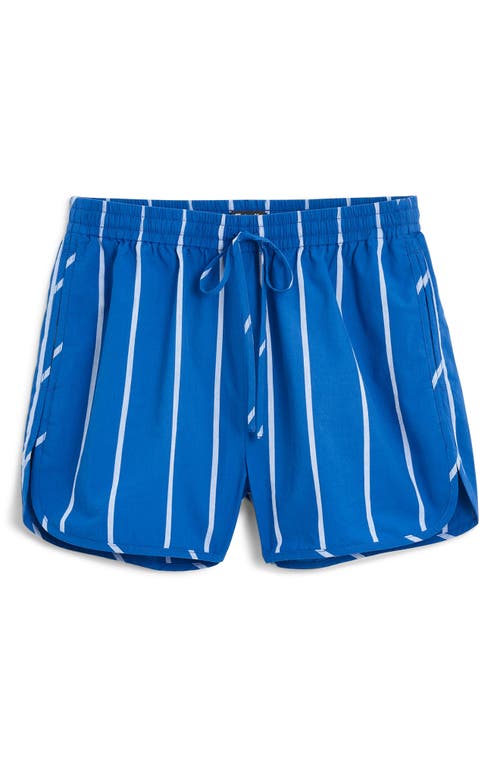 Dolphin Hem Cotton Crinkle Shorts in Pure Blue