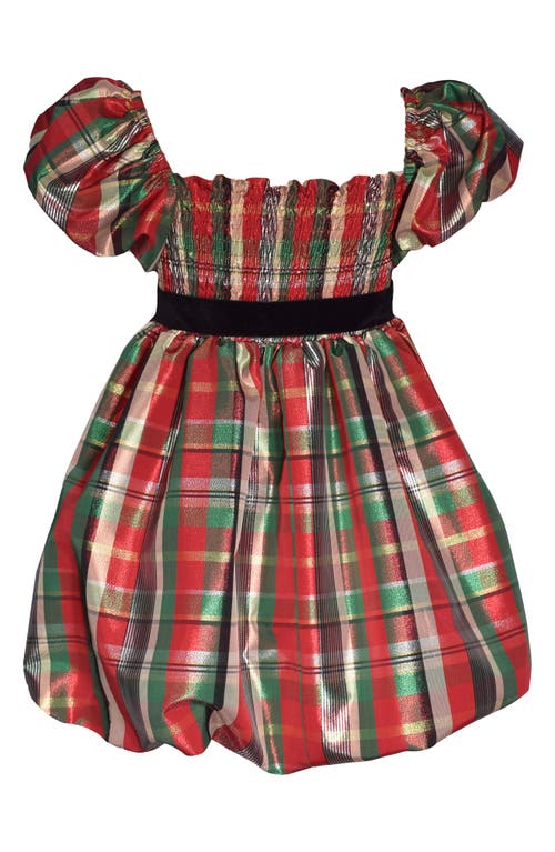 BONNIE JEAN BONNIE JEAN KIDS' TAFFETTA BUBBLE SLEEVE PARTY DRESS 