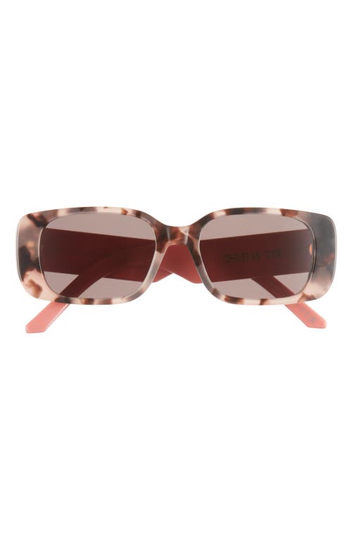 Dior Wil S2u 53mm Rectangular Sunglasses In Red Havana/smoke