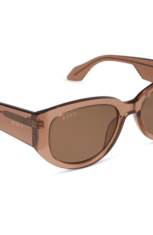 Diff Drew 54mm Polarized Oval Sunglasses In Brown