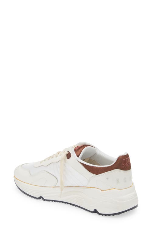 Golden Goose Men's Running Sole Textile And Leather Runner Sneakers In White/red