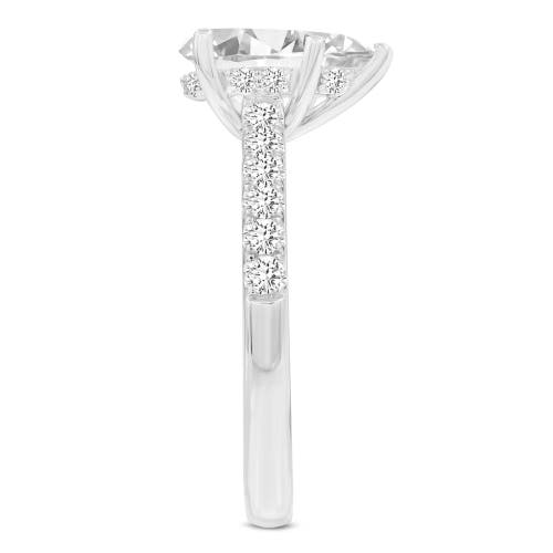 Luvmyjewelry Rasha 14k White Gold Pear Lab Grown Diamond Hidden Halo Engagement Ring In 14k White Gold