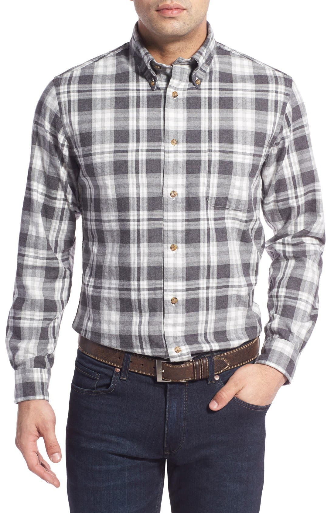 Brooks Brothers Regent Fit Long Sleeve Plaid Flannel Sport Shirt