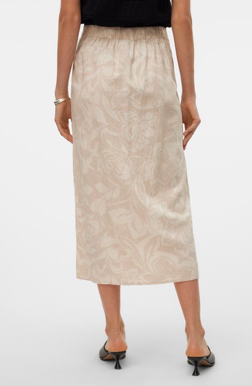 Shop Vero Moda Linna Lia Linen Blend Skirt In Silver Lining Aoplia