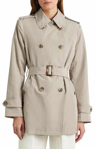 Michael Kors Belted Water Resistant Trench Coat with Removable