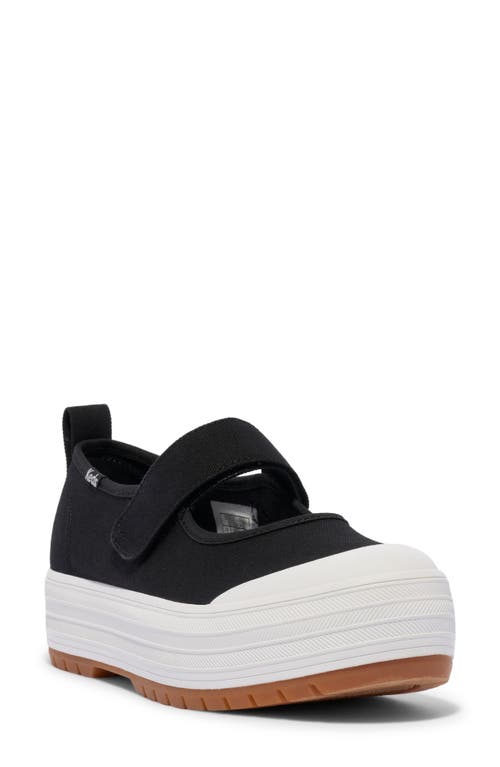 Keds ® Platform Mary Jane Sneaker In Black Canvas